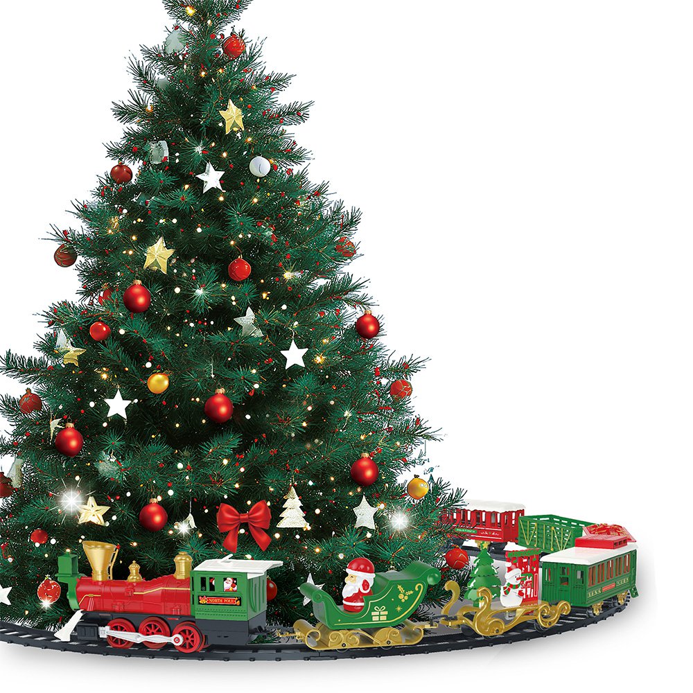 Kerstdecoratie Beeld Trein Groen Kunststof