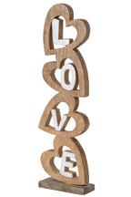J-Line Love met hart - mangohout - naturel/wit - large