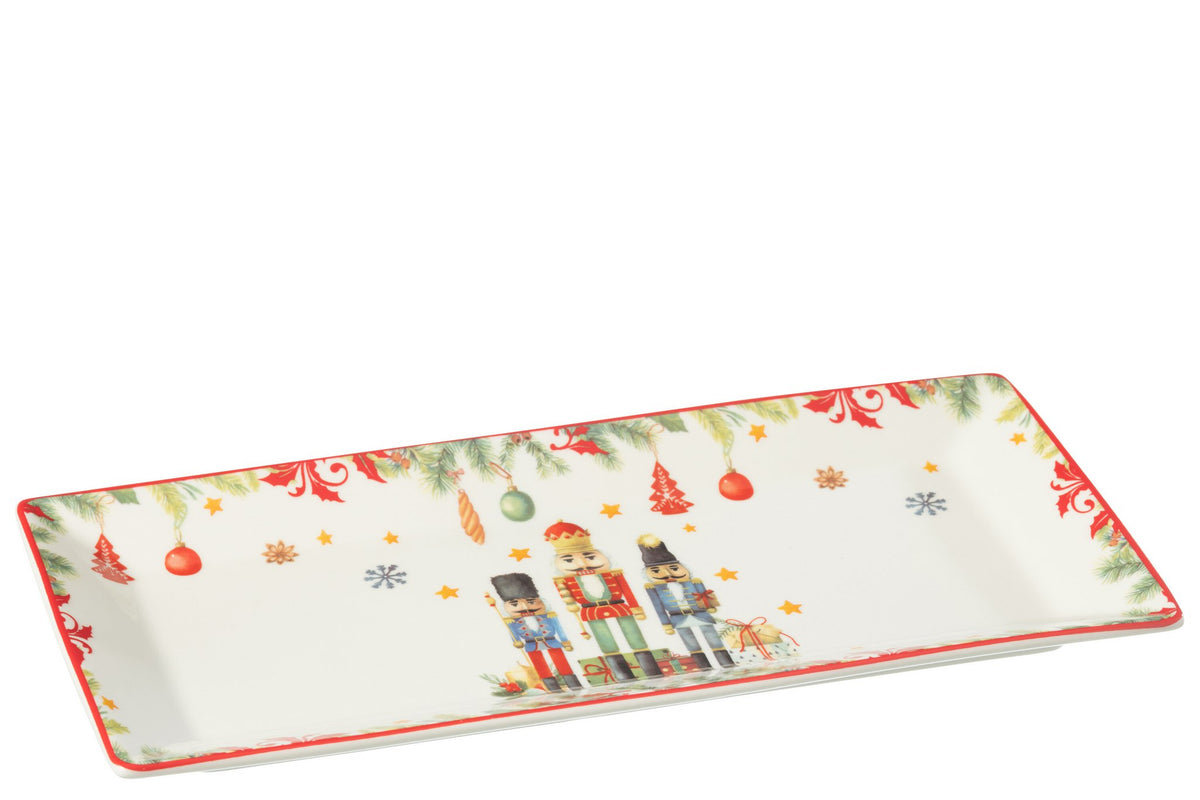 J-Line Bord Rechthoekig Notenkraker Giftbox Keramiek Wit