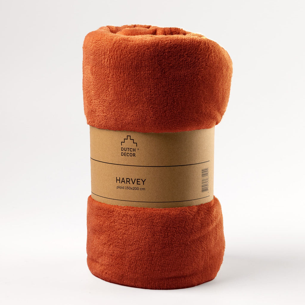 Dutch Decor Harvey - Plaid 150x200 cm - Potters Clay - oranje-terracotta
