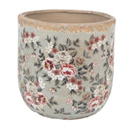 Bloempot Ø 17x16 cm Grijs Keramiek Bloemen