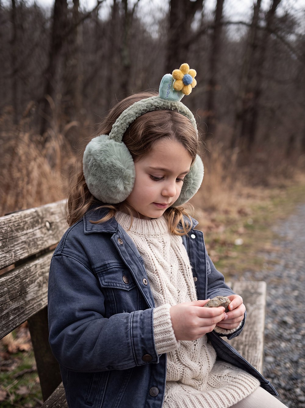 Oorwarmers Kinderen Bloem one size Groen Polyester