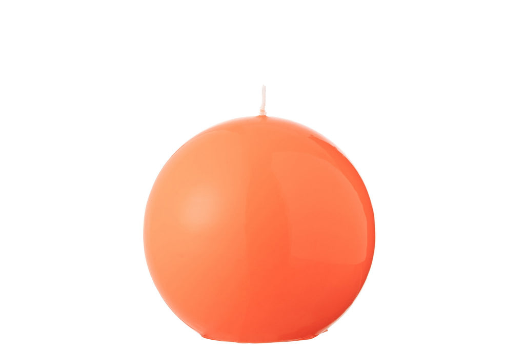 J-Line Kaars Bol Wax Fluo Rood - 30 Uur