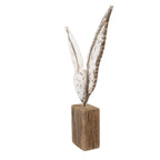 Decoratie Beld Vlugels 26x5x33 cm Wit Bruin Hout