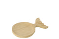 J-Line decoratie Plateau Vis Staart - hout - naturel - S