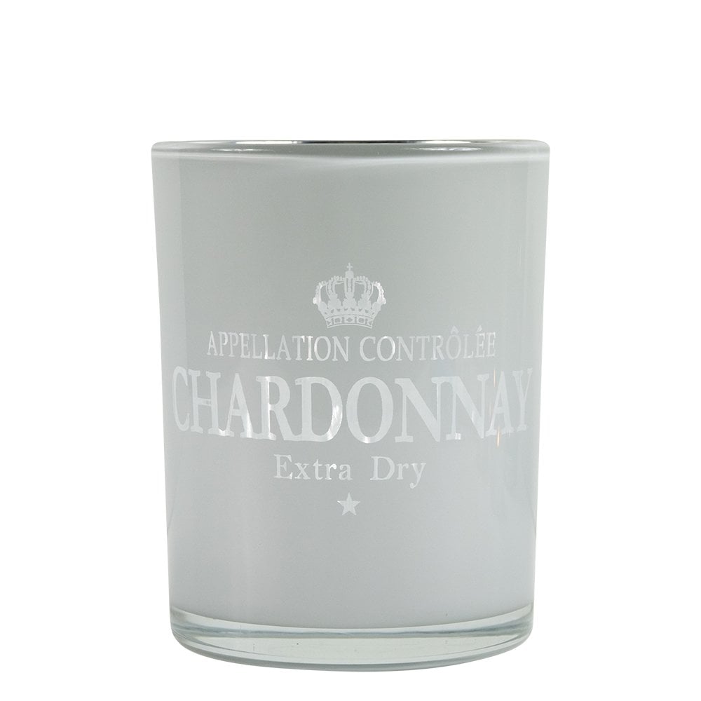 Theelichthouder wijn chardonnay wit medium 12cm