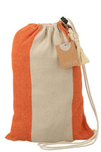 J-Line Hangmat Brede Strepen Katoen/Polyester Oranje/Ecru