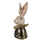 Beeld Konijn 23 cm Wit Goudkleurig Polyresin Paasdecoratie