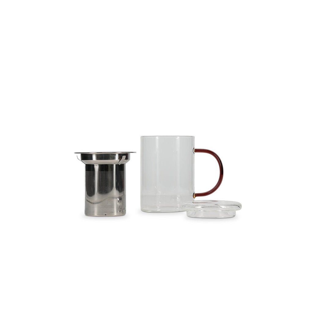 Theemok 43cl met filter en deksel amber Liv
