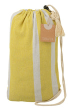 J-Line Hangmat Strepen Katoen/Polyester Fel Geel/Wit