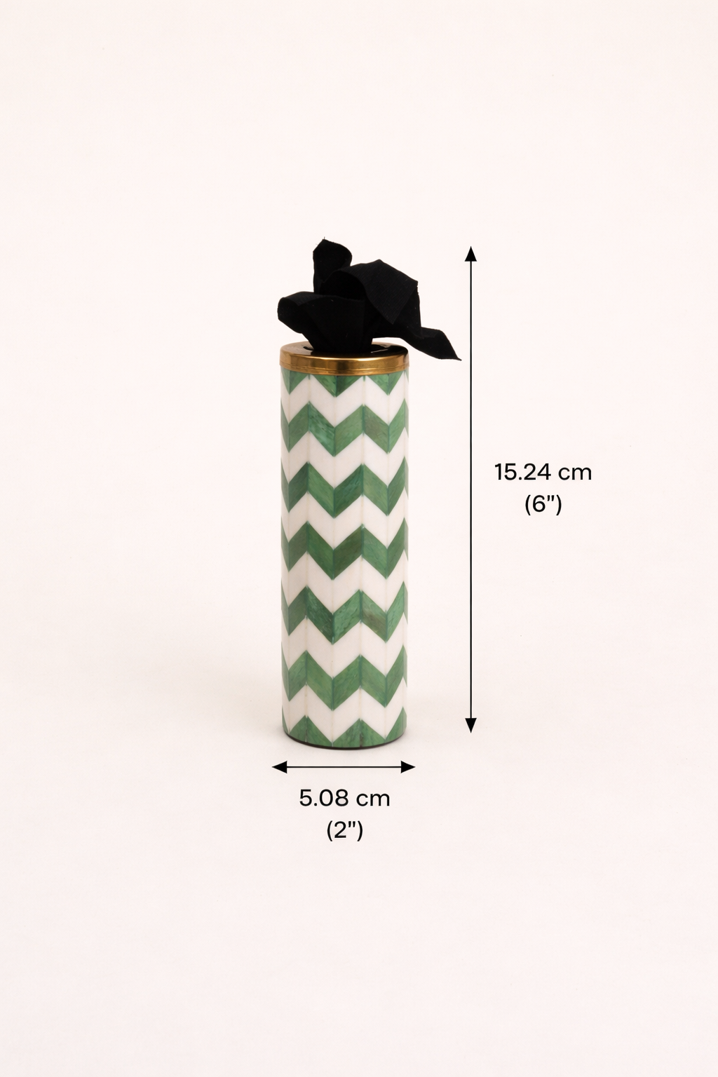 Zig Zag Kaarshouder - Groen Wit - Decoratieve stijl