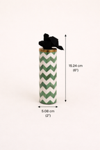 Zig Zag Kaarshouder - Groen Wit - Decoratieve stijl