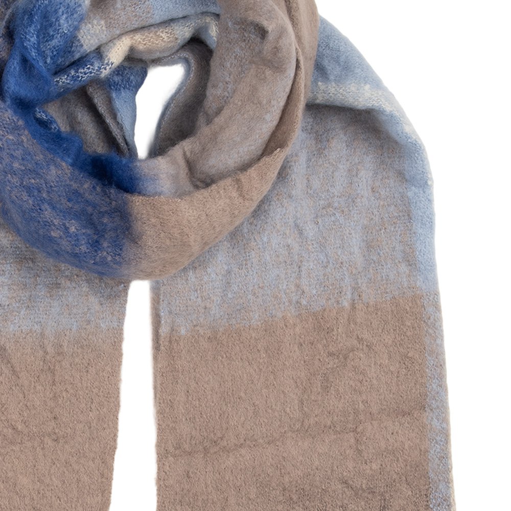Wintersjaal Dames 50x210 cm Blauw Textiel