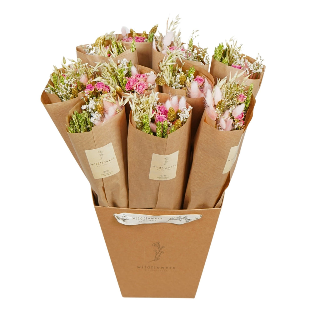 Gedroogde bloemenmarkt Meer - roze elegantie