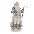 Kerstdecoratie Beeld Kerstman 20 cm Zilverkleurig Kunststof