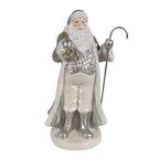 Kerstdecoratie Beeld Kerstman 20 cm Zilverkleurig Kunststof