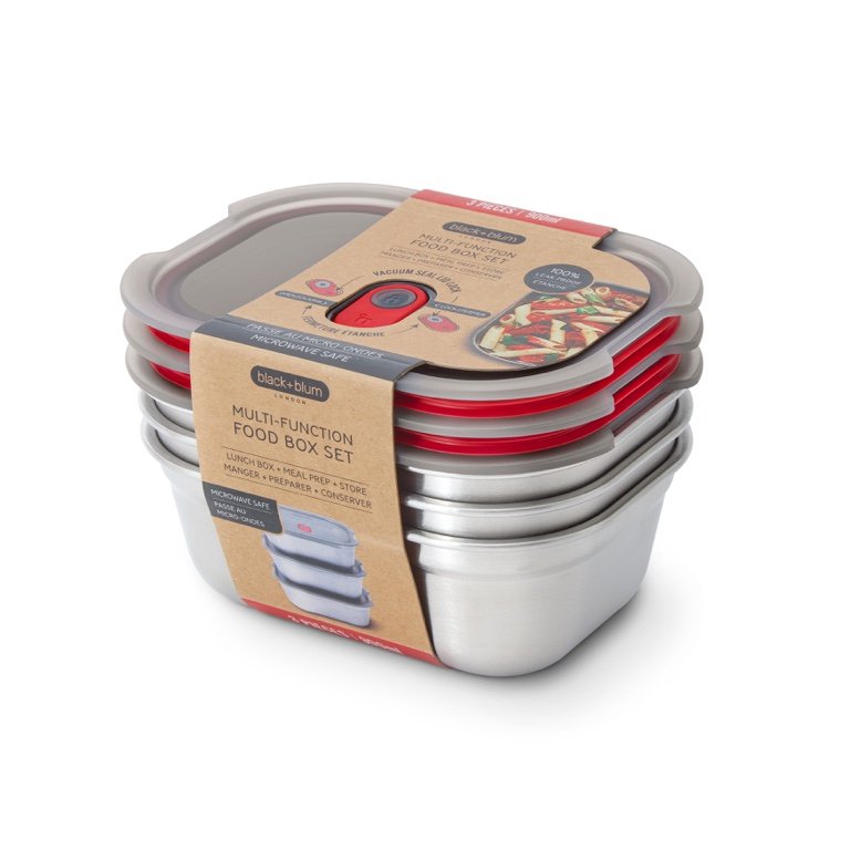 Black+Blum Steel Food Box set Medium - Meal prep - set van 3