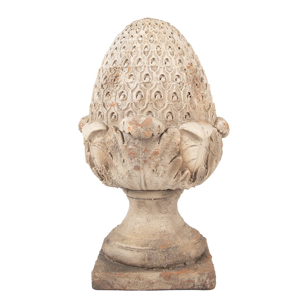 Decoratie Ornament Dennenappel 27x27x45 cm Beige Keramiek