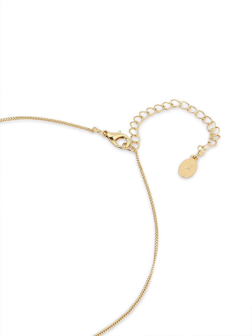 Ketting met stenen studs – mode-sieraden – goudkleurige legering – lengte 46 cm