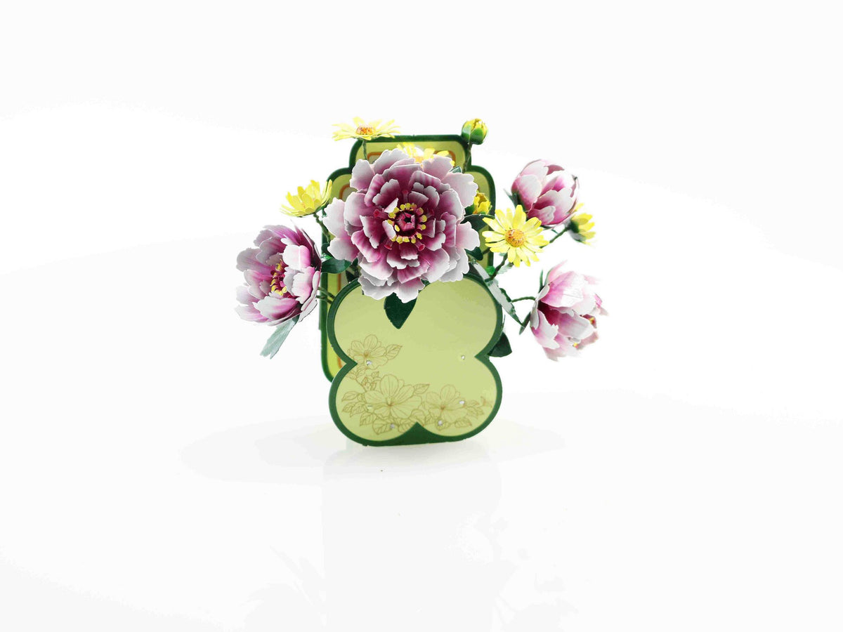 Bouwpakket 3D Model DIY Bloemenmand Magneet- gekleurd- metaal