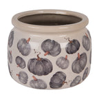 Bloempot Ø 20x15 cm Beige Grijs Keramiek Pompoen