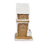 Gingerbread house met LED 15 cm Bruin Polyresin Peperkoekhuisje