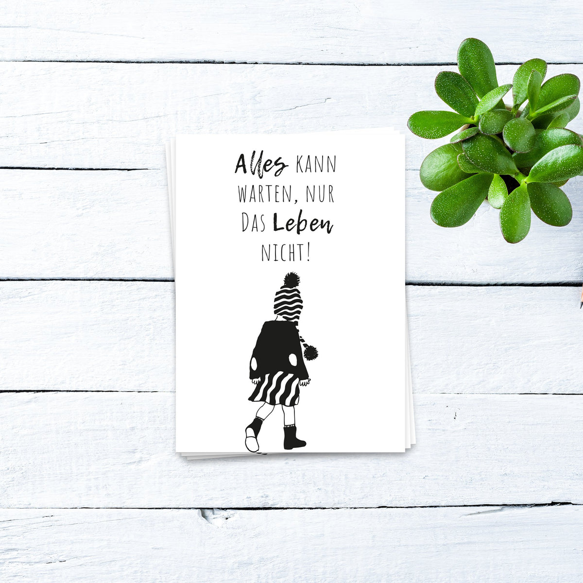 Alles kan wachten, alleen het leven - ansichtkaart 10 set set