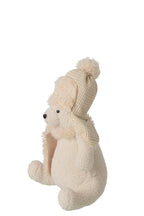 J-Line Zittende beer - polyester - lichtbeige