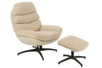 J-Line zetel Relax + Voetbank - metaal/multiplex - beige/zwart