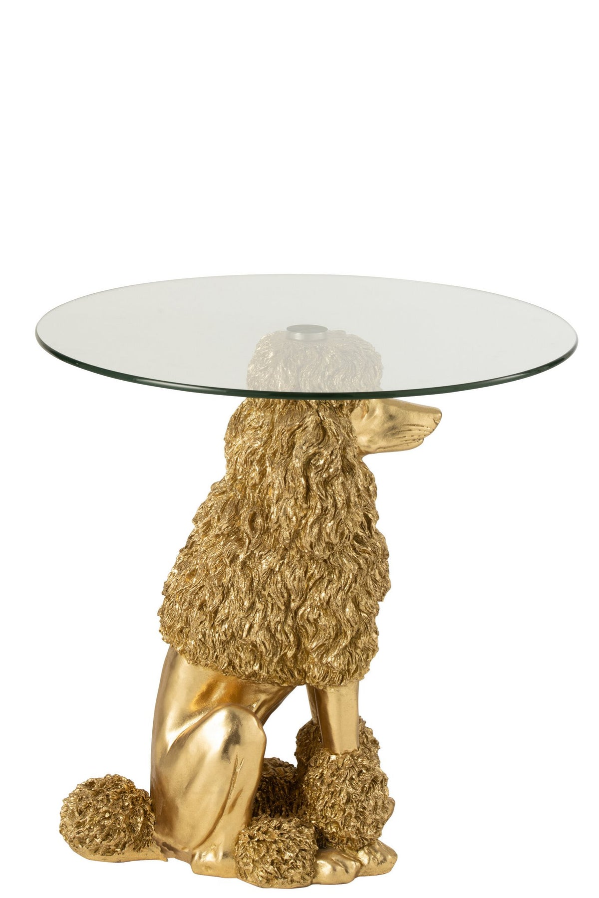 J-Line bijzettafel Poedel Rond - polyresin - goud