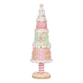 Kerstdecoratie Beeld Kerstboom Ø 8x26 cm Roze Kunststof