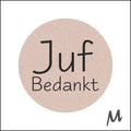 Juf bedankt - wensetiket - rol van 500