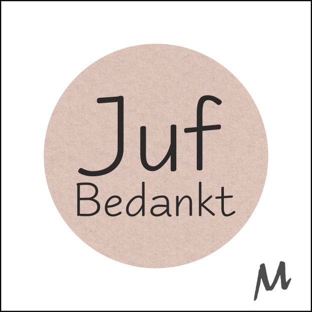 Juf bedankt - wensetiket - rol van 500