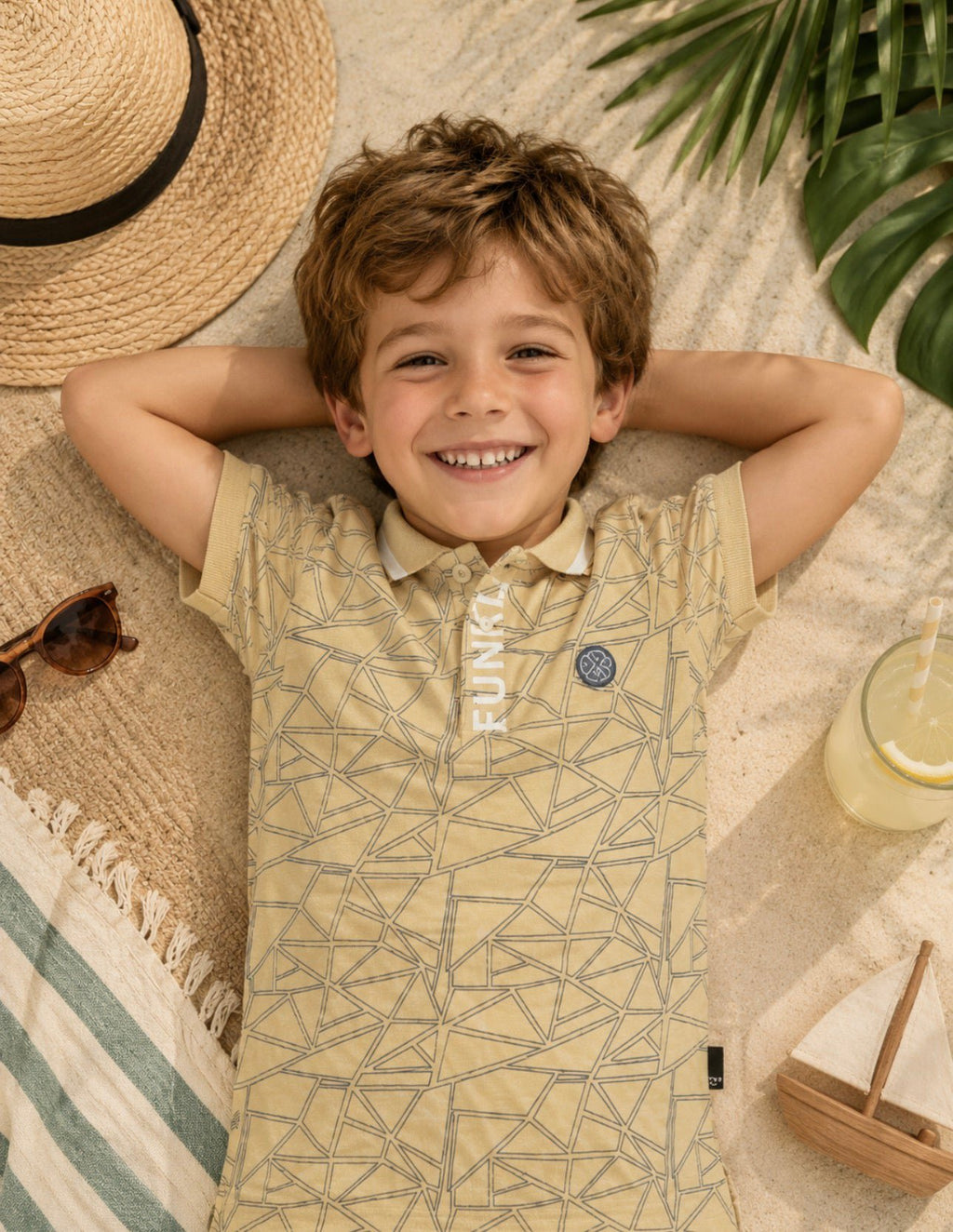 Funkle Jongenspolo – Beige