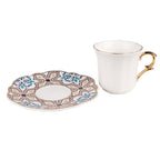 Kop en Schotel 95 ml Wit Beige Porselein Servies