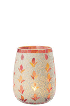J-Line kaarshouder - glas - wit/fuchsia - L