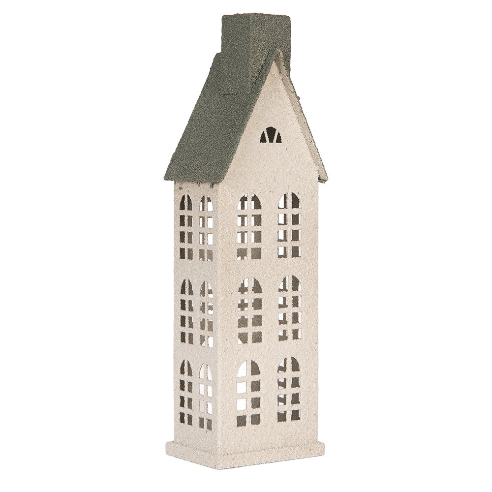Decoratie Beeld Huis 17x8x38 cm Wit Metaal