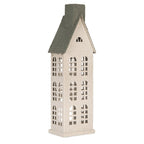 Decoratie Beeld Huis 17x8x38 cm Wit Metaal