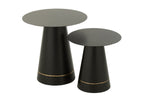 J-Line bijzettafel - ijzer - zwart/goud - set van 2