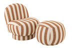 J-Line loungestoel Gestreept - polyresin - bruin/gebroken wit