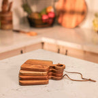 River Loop serveerplank – acaciahouten schaal – handgemaakt, modern lushandvat – set van 4