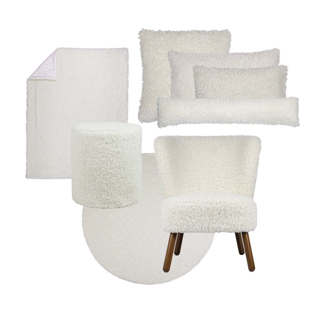 Stoel teddy krul wit 60x72x74cm