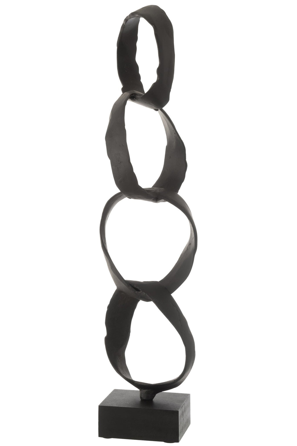 J-Line decoratie Figuur Ringen Op Voet - aluminium - zwart - large