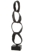 J-Line decoratie Figuur Ringen Op Voet - aluminium - zwart - large