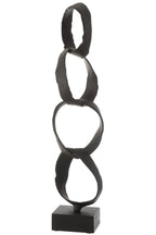 J-Line decoratie Figuur Ringen Op Voet - aluminium - zwart - large