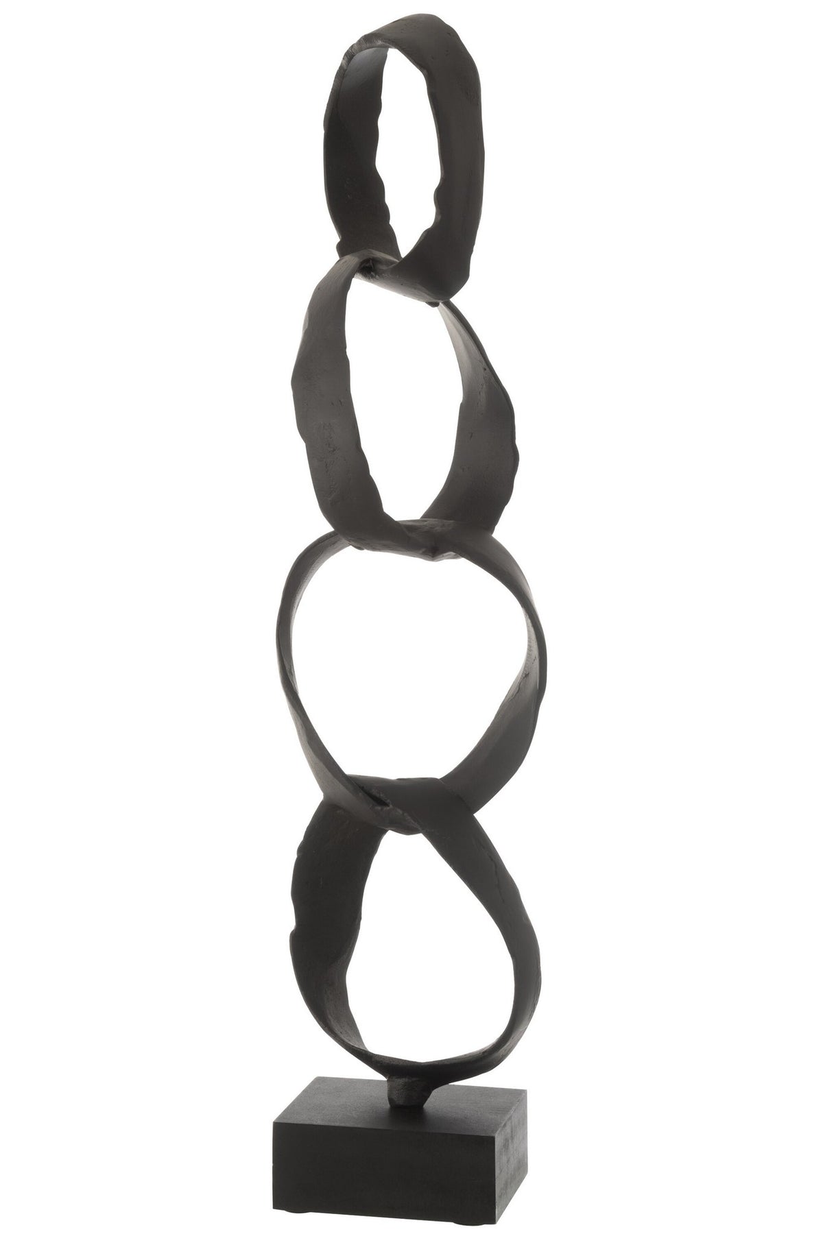 J-Line decoratie Figuur Ringen Op Voet - aluminium - zwart - large