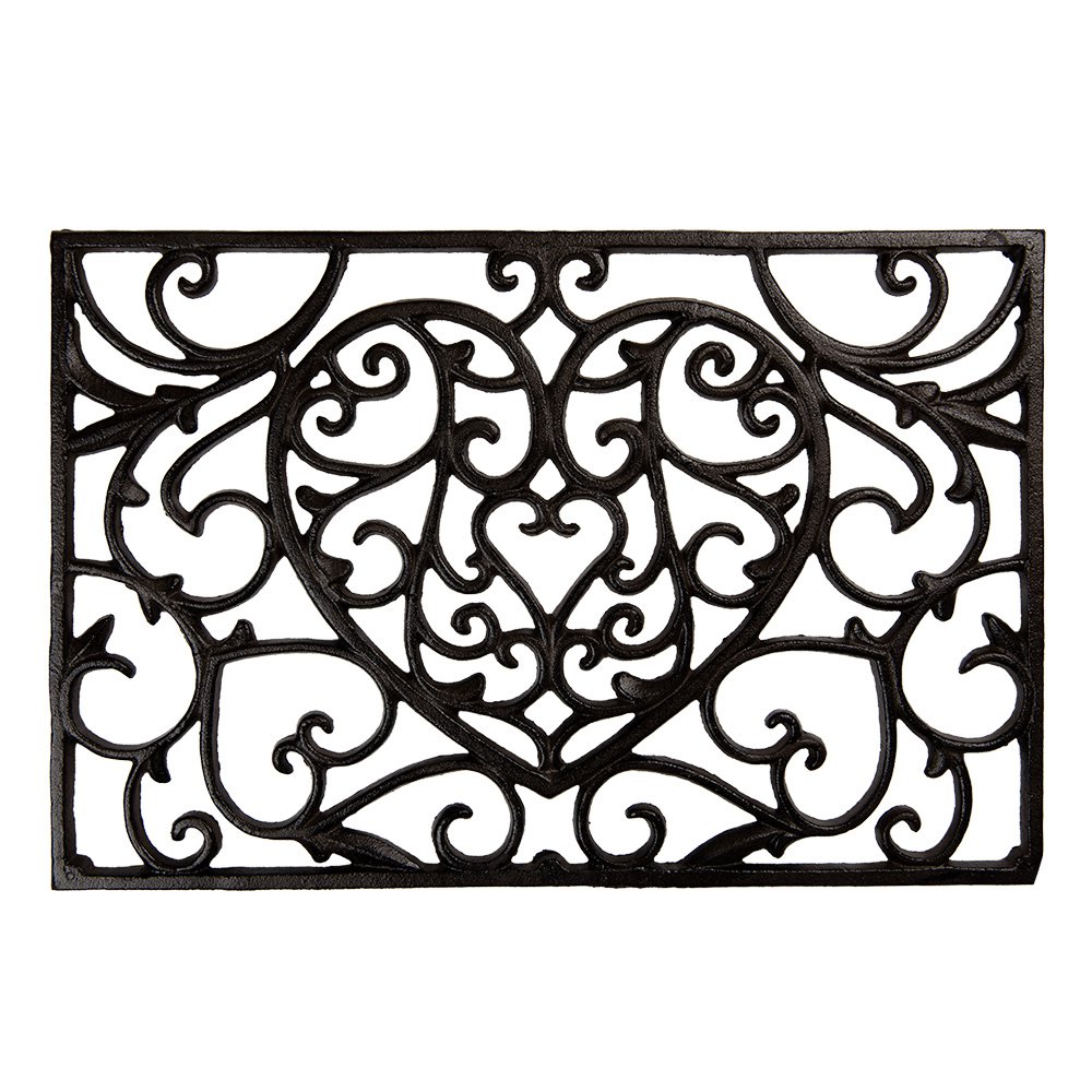Deurmat Hart 59x39x2 cm Bruin Metaal
