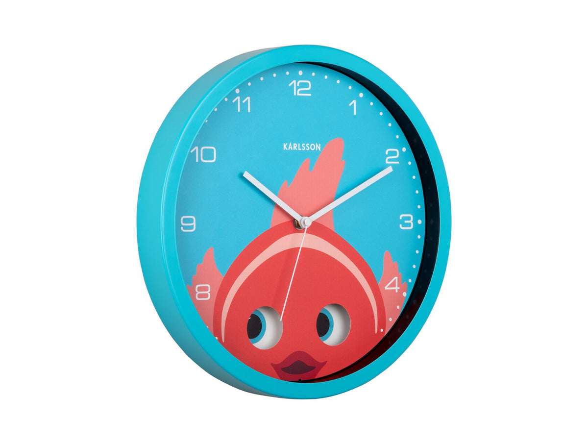 Wandklok Kiekeboe Goudvis