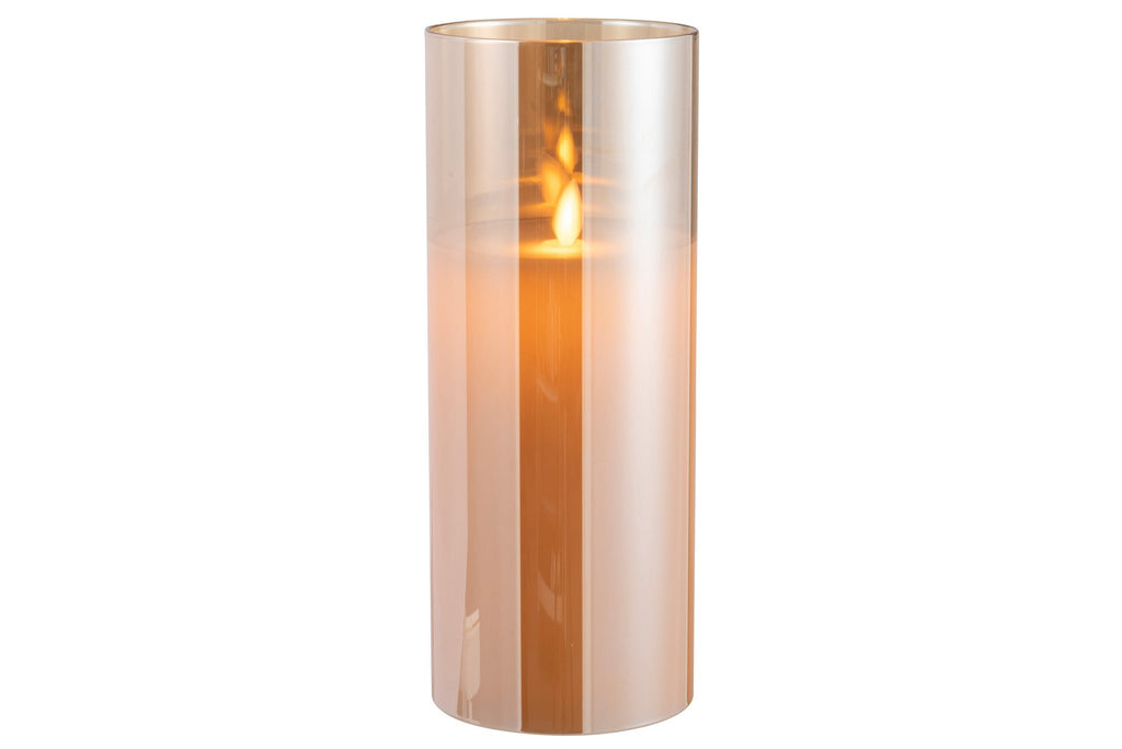 J-Line lamp blinkend - glas - goud - large - LED lichtjes