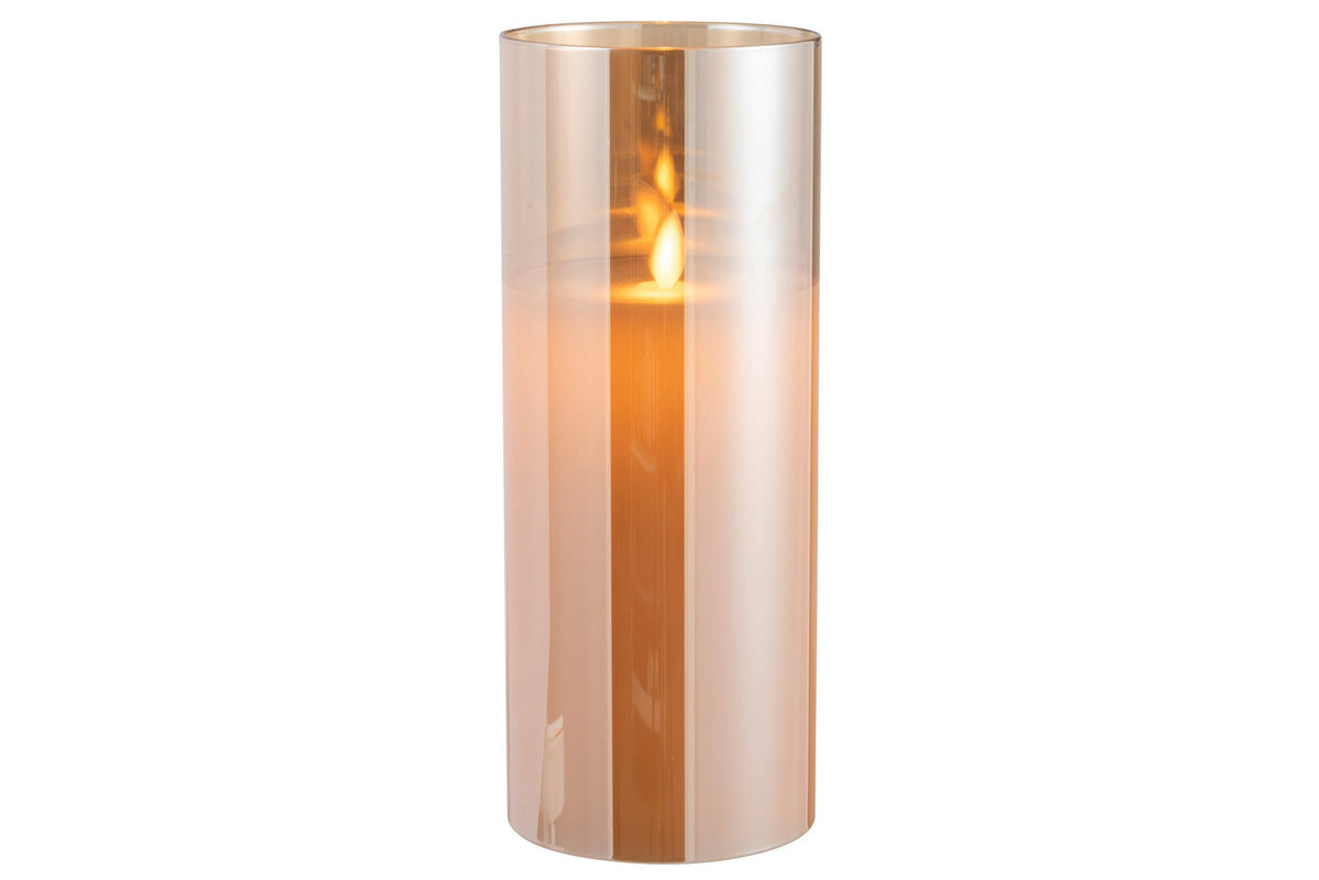 J-Line lamp blinkend - glas - goud - large - LED lichtjes